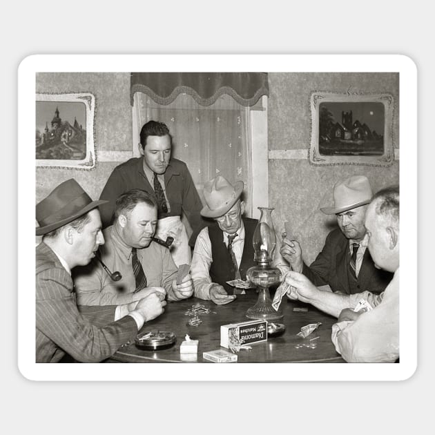 Poker Game, 1939. Vintage Photo Magnet by historyphoto